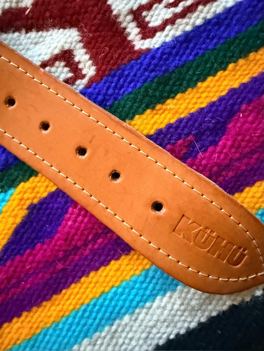 NWT KÜHÜ LEATHER WOVEN DOG COLLAR, LARGE, 19”